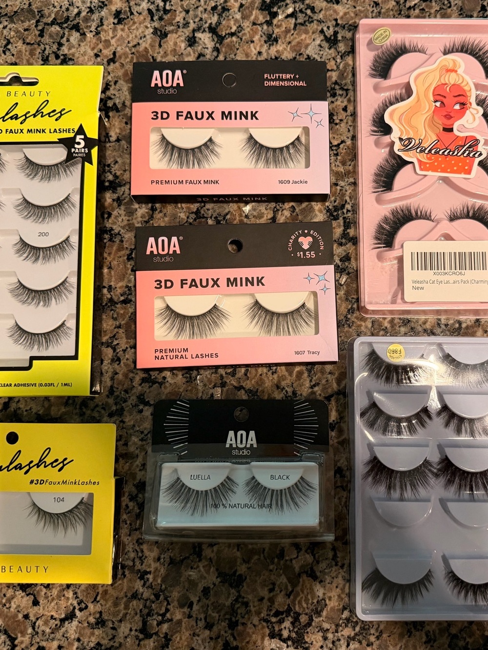 AOA Black 3D Faux Mink & Natural Lashes Set